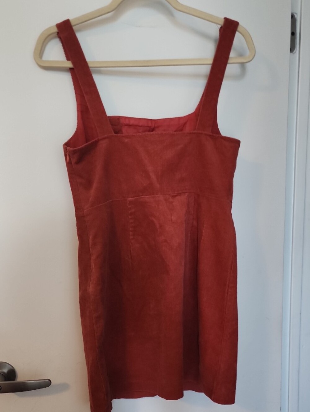 Forever 21 Rust Corduroy Sleeveless Mini Dress with Button Detail - Picture 3 of 5
